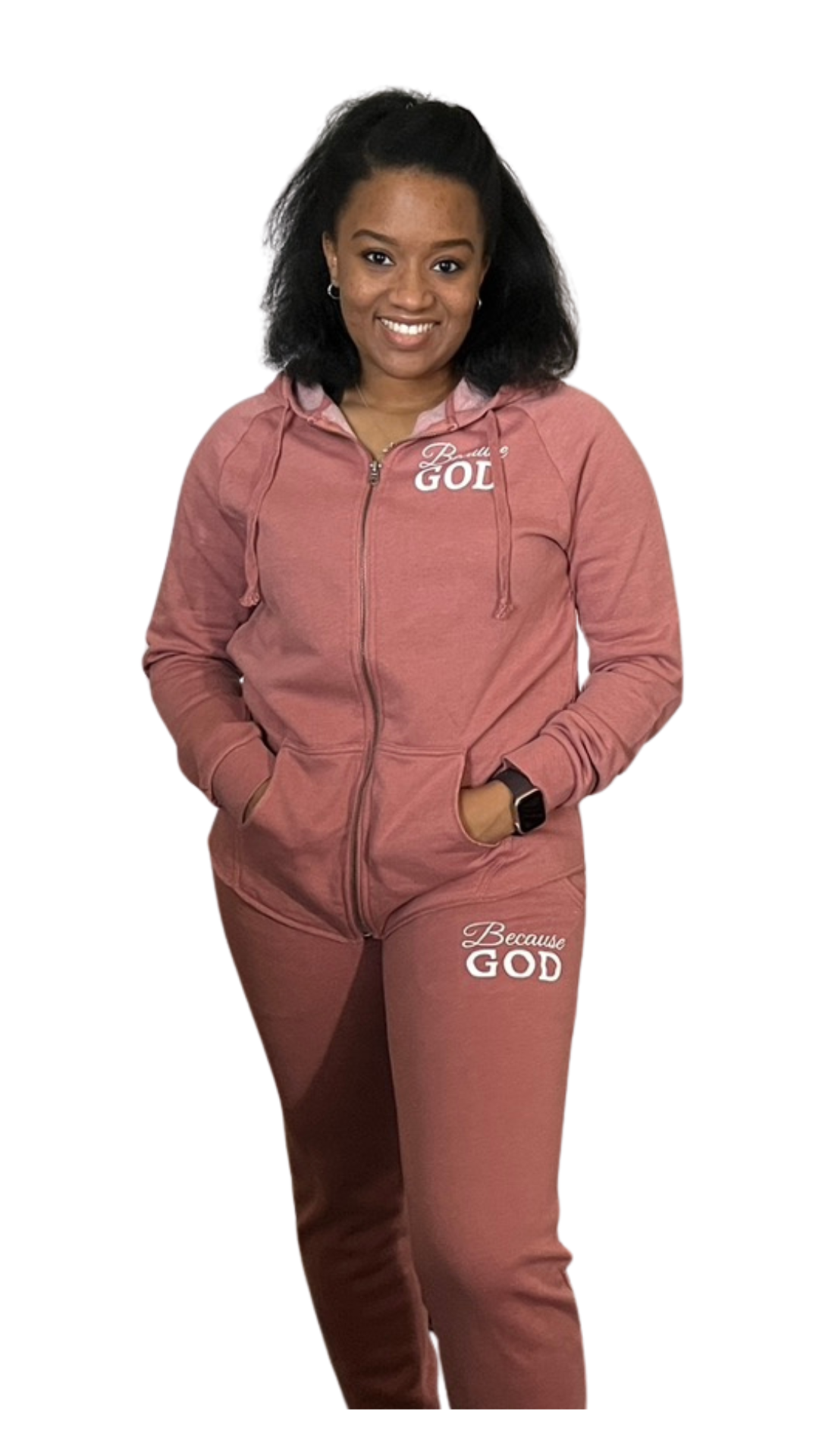 Women's Sweat Pants - Pink & White