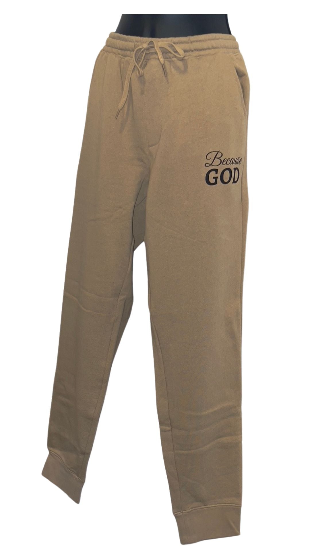 Because God Sweat Pants (Premium Camel)