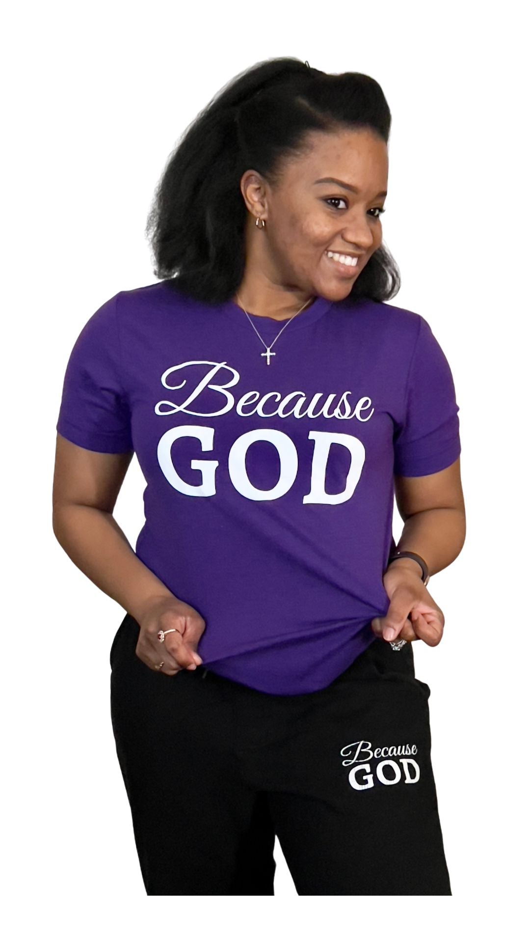 Because God Shirt - Team Purple