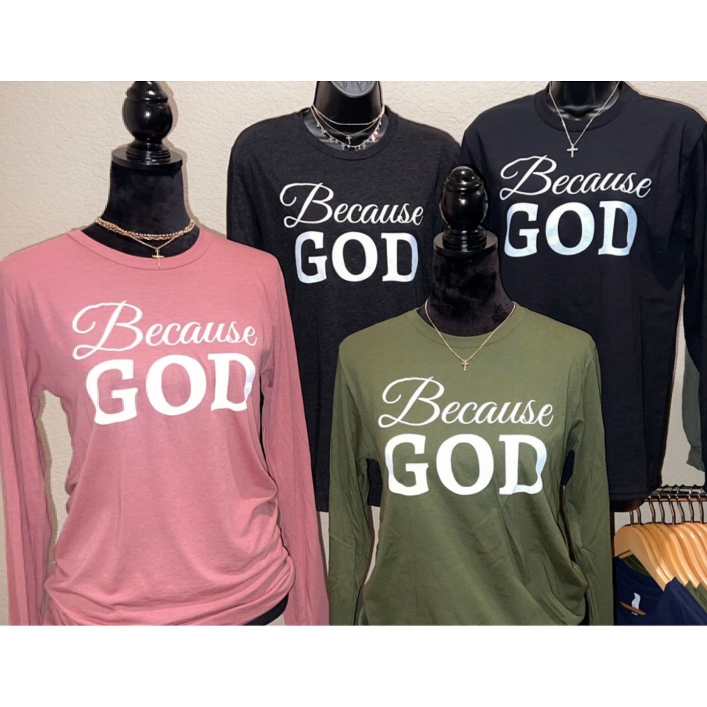 Because God - Long Sleeve - Mauve