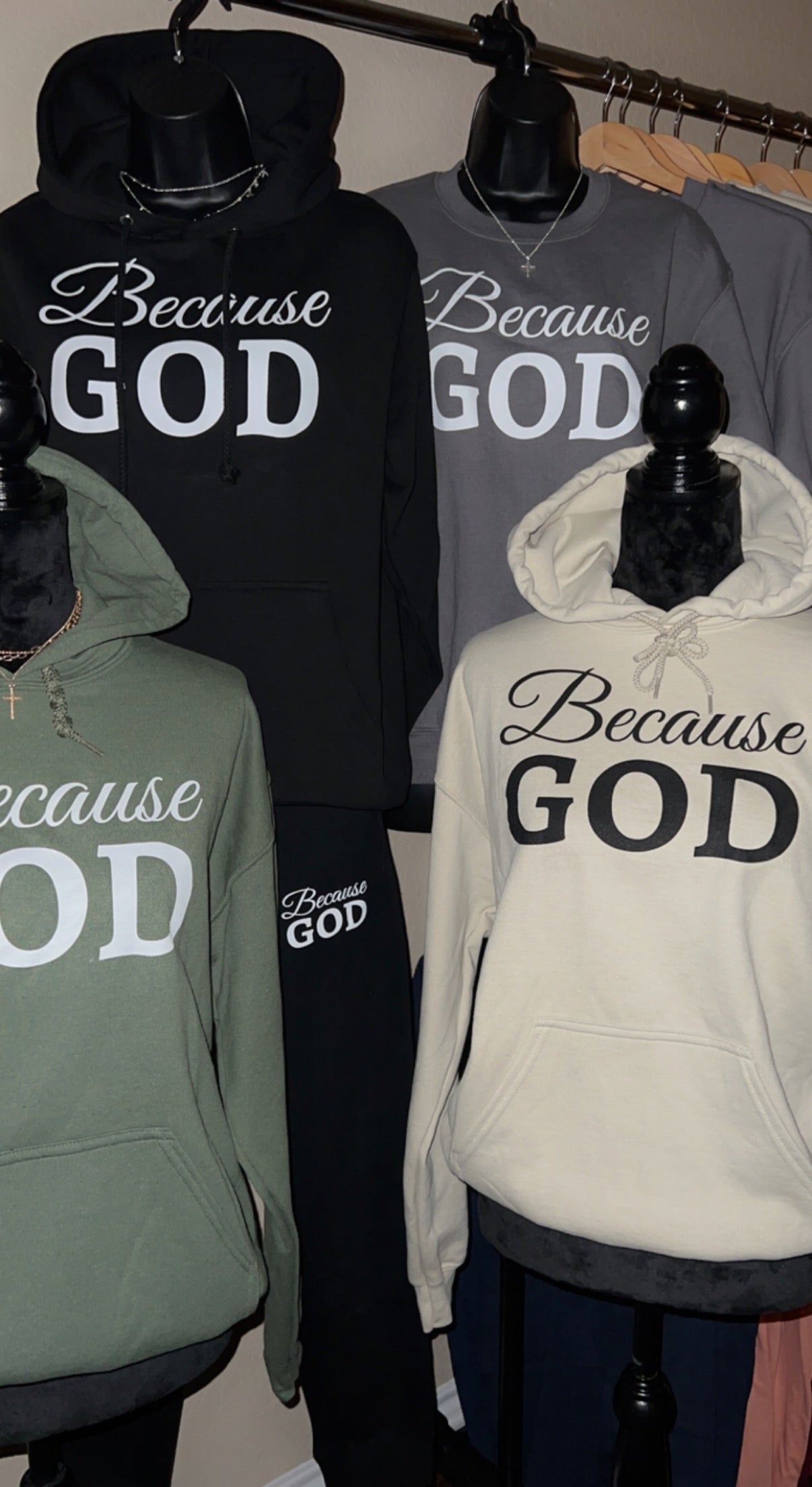 Because God Sweat Pants (Premium Black)