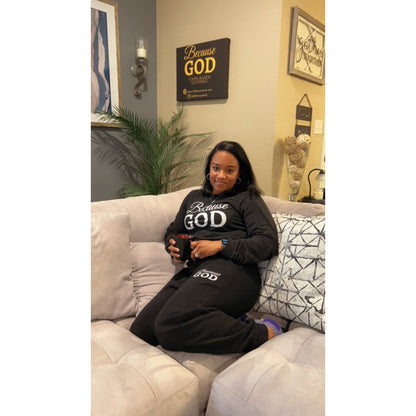 Because God - Long Sleeve - Charcoal