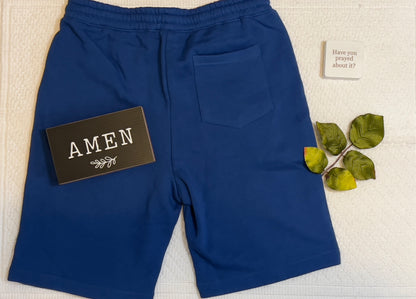 Because God Sweat Shorts (Premium Royal)
